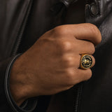 Bague Tête de Lion Templier porté