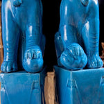 Statues Lions<br> Chinois Bleus