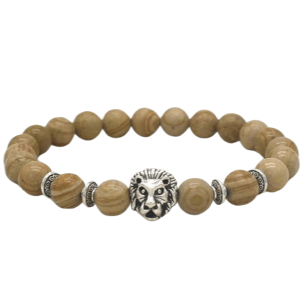 Bracelet Lion Perles en Bois