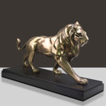 Statuette Lion cuivre Majestueux