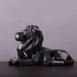 Statuette Lion Origami Noir
