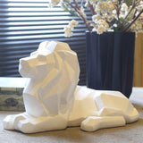 Statuette Lion Origami Blanc