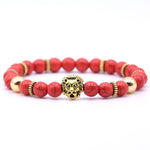 bracelet lion howlite rouge