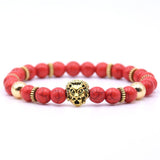 bracelet lion howlite rouge