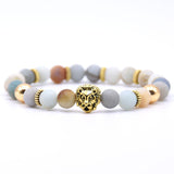 bracelet lion amazonite mat