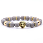 bracelet lion jaspe gris