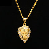 pendentif lion chaine or