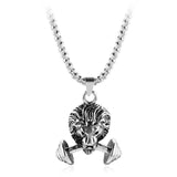 Pendentif Lion Haltère