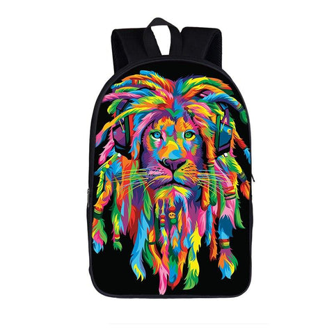 sac a dos lion rasta multicolore