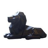 Statue Lion Origami Noir
