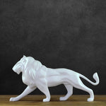 Statuette Lion Resine Blanche