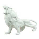 Statue Lion Rugissant Blanc