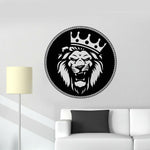 Stickers Lion Design Rond Noir