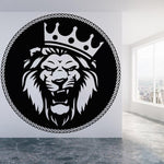 Stickers Lion Rond Noir