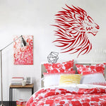 Stickers Lion Tribal Rouge