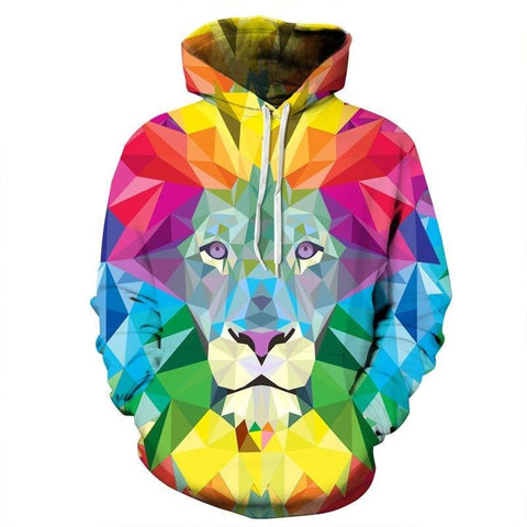 Sweat Lion Mosaïque Multicolore