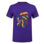 t-shirt lion couleurs africaines violet
