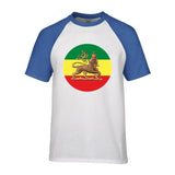 T-Shirt Lion Drapeau Ethiopien bleu blanc