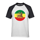 T-Shirt Lion Drapeau Ethiopien noir blanc