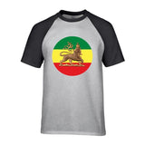 T-Shirt Lion Drapeau Ethiopien noir gris