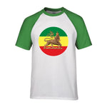 T-Shirt Lion Drapeau Ethiopien vert blanc