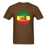 T-shirt Lion Drapeau Ethiopien  marron