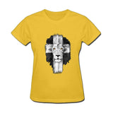 T-shirt Lion Femme Triomphe jaune