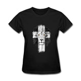T-shirt Lion Femme Triomphe noir