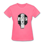 T-shirt Lion Femme Triomphe rose bonbon