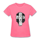 T-shirt Lion Femme Triomphe rose bonbon