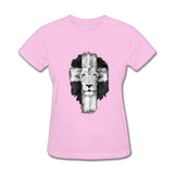T-shirt Lion Femme Triomphe rose
