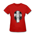 T-shirt Lion Femme Triomphe rouge