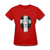 T-shirt Lion Femme Triomphe rouge