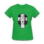 T-shirt Lion Femme Triomphe vert