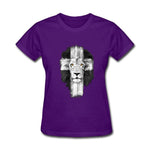 T-shirt Lion Femme Triomphe violet