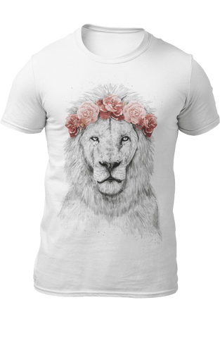 T-Shirt Lion Couronne de Roses