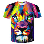 t-shirt lion multicolore