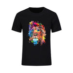 t-shirt lion peinture graphique