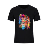 t-shirt lion peinture graphique
