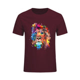 t-shirt lion peinture graphique homme