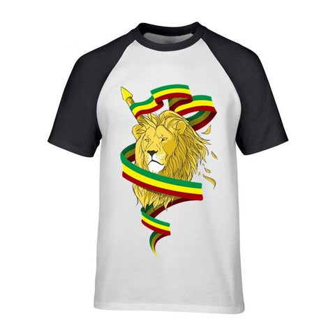 T-Shirt Lion Porte-Etendard noir blanc
