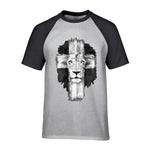t-shirt lion triomphe noir gris