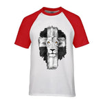 t-shirt lion triomphe rouge blanc