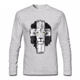 t-shirt lion triomphe manches longues gris