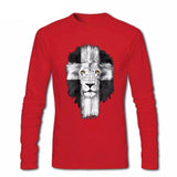 t-shirt lion triomphe manches longues rouge