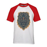 t-shirt lion zodiaque rouge blanc