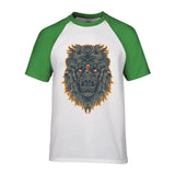 t-shirt lion zodiaque vert blanc