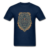 T-shirt lion zodiaque bleu