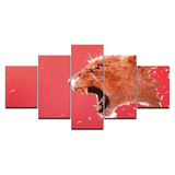 tableau tete de lion coloré