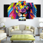 Tableau Lion Pop Art Multicolore